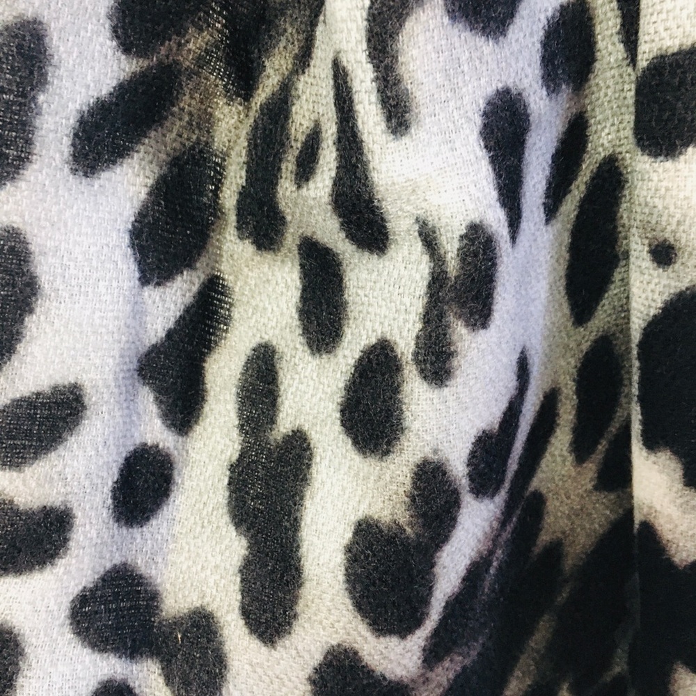 INC Wrap Scarf Animal Print Pashmina black red Neck Warmer - Picture 6 of 7